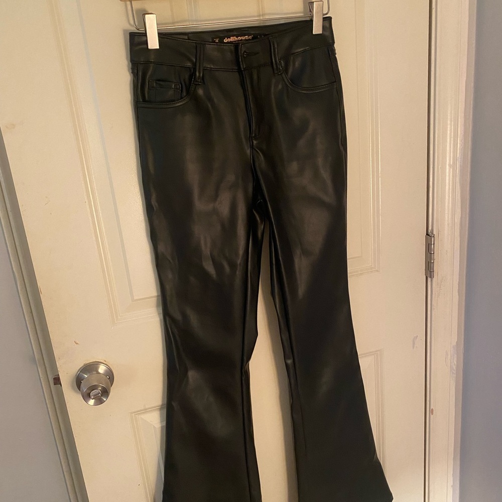 Leather wide leg pants size 25